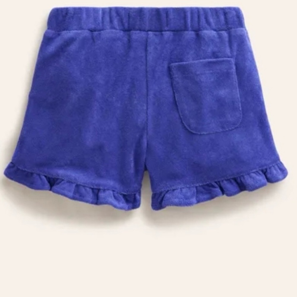Mini Boden Frill Hem Toweling Shorts - Picture 2 of 7